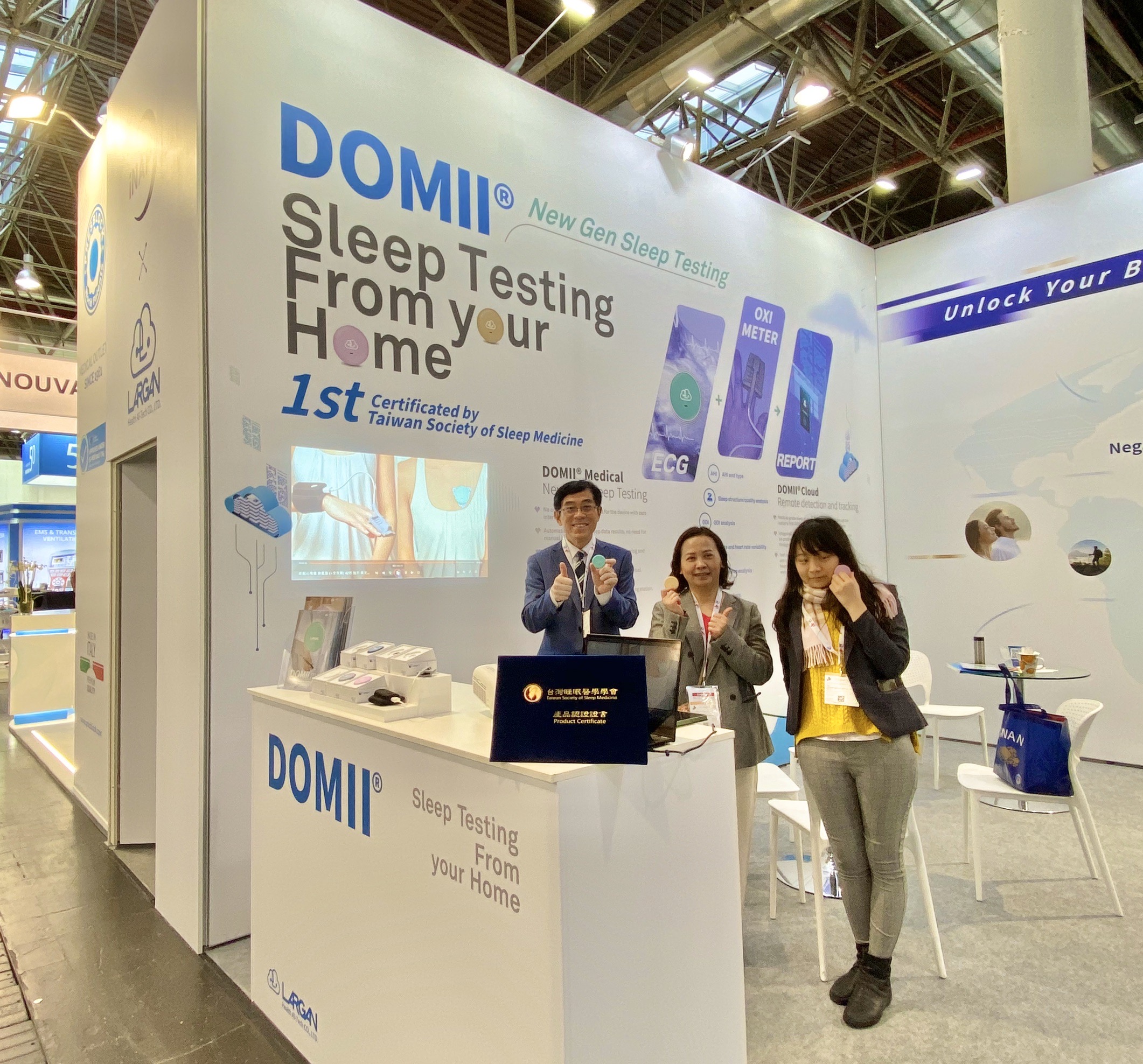 DOMII® Sleep monitor showcased by Largan Health AI-TECH in MEDICA 2023